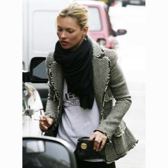 CHANEL 34 Runway Herringbone Wool Blazer ASO KATE MOSS - Picture 2 of 16